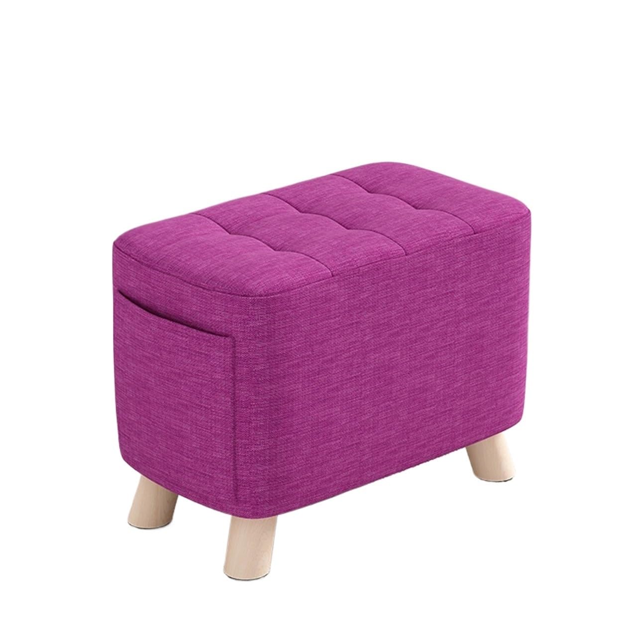 FUHAI-666 Schuhregal Einfache Kleine Hocker Hause Eingang Tür Schuhe Hocker Wohnzimmer Sofa Hocker Fußhocker Hohe Hocker Stuhl Massivholz Bank Schuhrschrank(Rose)