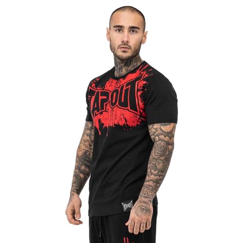 Tapout Herren T-Shirt Normale Passform Splashed Black/Red L