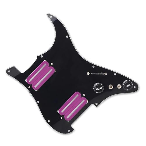 Standard-Pickguard-Tonabnehmer HH-Coil Splitting Schlagbrett für E-Gitarre, zwei mit Humbuckern beladene, vorverdrahtete Schlagplatte (Color : M)