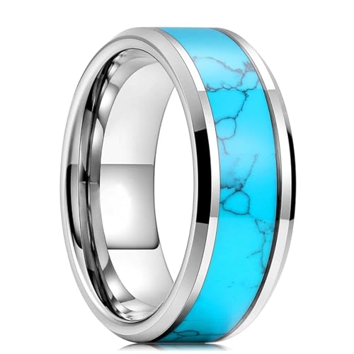 Ring Ringe Damen Bijouterie Herren Mode 8Mm Blauer Ring Für Männer Vintage Ring Männer Ehering Geschenk 13 Style19