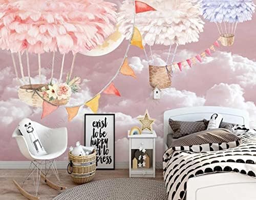 XLMING Handgemalter Heißluftballon Sternenhimmel Küche Esszimmer Arbeitszimmer Wohnzimmer TV Hintergrund Wand 3D Tapete-150cm×105cm