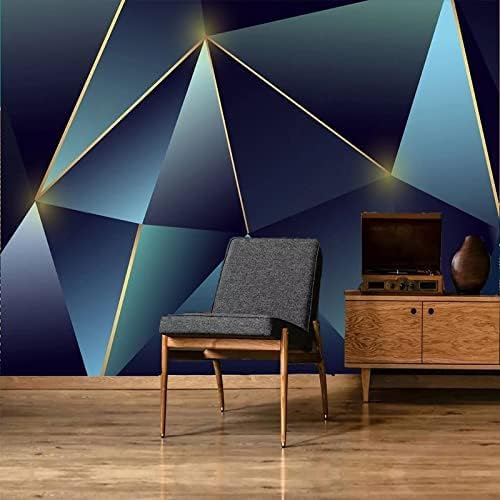 XLMING Kreative Nostalgische Geometrische Blaue Linie Kunst 3D Tapete Home Dekoration Wohnzimmer Sofa Schlafzimmer Tv Hintergrund Wand-350cm×256cm