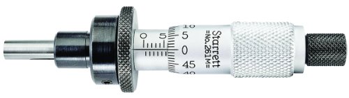 Starrett 261ML Mikrometerkopf, nicht drehbare Spindel, 0-13 mm Reichweite, 0,01 mm Graduation, 0,002 mm Genauigkeit, Einfacher Fingerhut, Sicherungsmutter