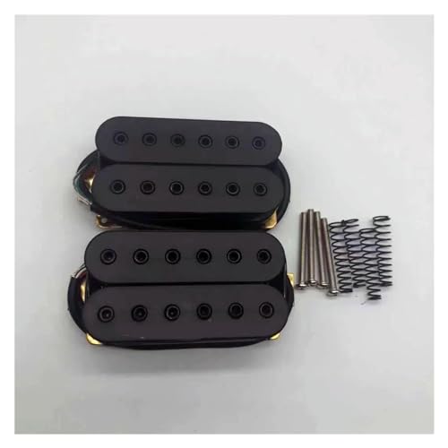 Gitarren-Tonabnehmer Passive Humbucker-Hals-/Steg-Tonabnehmer Für E-Gitarre, 4 Leiterdrähte, Geteilte Spule, Weiß/Schwarz (Color : Black 1 pair)