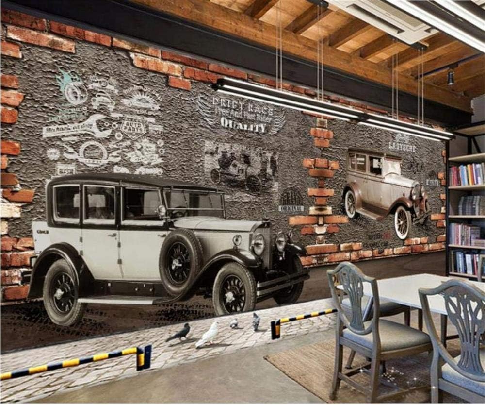 Oldtimer-Nostalgie-Ziegel 3D Tapete Poster Restaurant Schlafzimmer Wohnzimmer Sofa TV Dekorative Wand-430cm×300cm