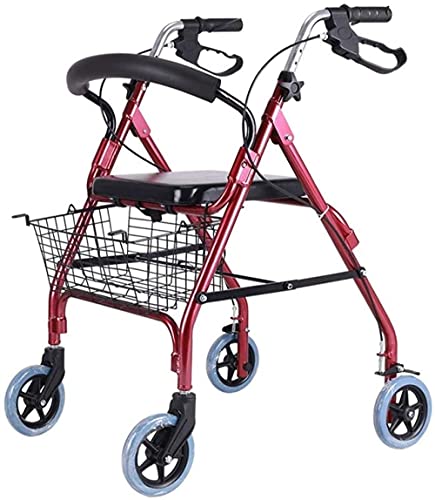 Selbstfahrender Standard-Walker für ältere Menschen, Multifunktions-Walker mit vier Rädern und faltbarem Gehwagen mit Handbremsen. Gehwagen-Geschenk Comfortable anniversary