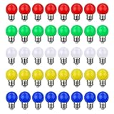 V-TOO LED Bunte E27 Farbige Glühbirnen 3W=30W Dekoratives Licht und Design 240 Lumens AC220V-240V Dekorationslampe Gemischte Farben Rot Gelb Blau Grün Weiß - 40er Pack