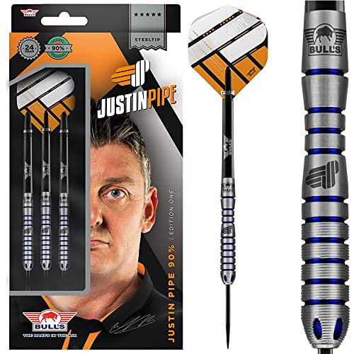 Bull's NL Steel Darts Justin Pipe Edition 1 The Force 90% Tungsten Steeltip Darts Steeldart 3 Dartpfeile (26 Gramm)