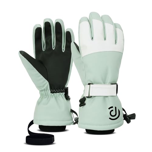 JUNNASALIKER Winddichte Winterhandschuhe, warm, Vollfinger, Ski-, Snowboard-Handschuhe, atmungsaktiv, rutschfest, Thermo-Handschuh für kaltes Wetter