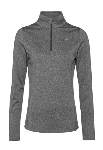 Protest Damen Fleece FABRIZOM Geotech ultraschnell trocken und hoch atmungsaktiv Dark Grey Melee L/40