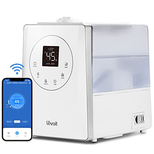 LEVOIT Luftbefeuchter, Smart 6L Top-Fill Warmer/Kalter Nebel mit Alexa/APP Steuerung, Schlafmodus, Timer 1-12Std. , Humidifier mit Aromatherapie für Schlafzimmer, Kinderzimmer, Pflanzen bis 40–70 m²