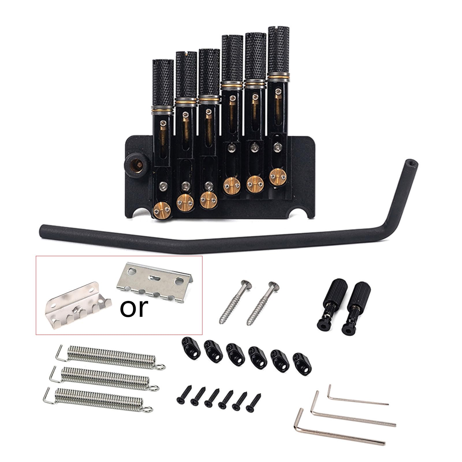 6/7 Saiten Headless Gitarre Brücke Tremolo Set Mit Saitenhalter Schwarz Tremolo Brücke Gerät Elektrische Gitarre Teile