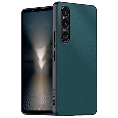 SUREKYA Lederhülle für Sony Xperia 1 VI, Premium Kunstleder Slim Handyhülle Kratzfeste Schutzhülle für Sony Xperia 1 VI,Grün