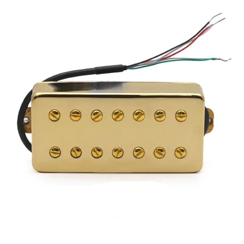 7-saitiger Gitarren-Humbucker Mit Messingabdeckung, Dual-in-Line-Schlitz, 8,5 K/14 K, Spulenteilungs-Tonabnehmer Für E-Gitarre e gitarren tonabnehmer (Color : Bridge Gold)