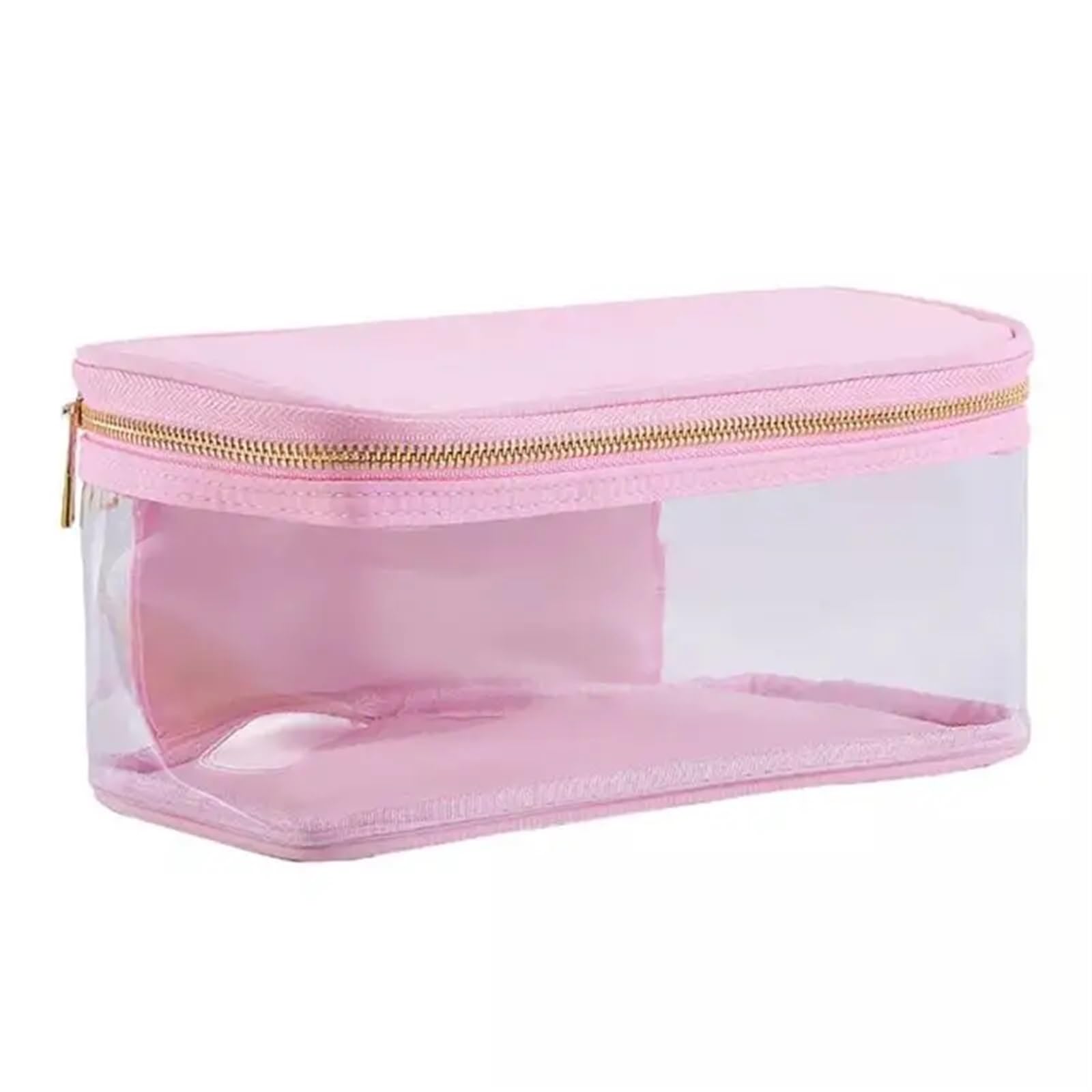 Transparenter Kulturbeutel 8 Farben Modische Damen-Make-up-Tasche aus PVC, wasserdicht, Nylon, Kulturbeutel, Reisetasche, transparente Kosmetiktasche, klassische transparente Tasche mit offener Oberse