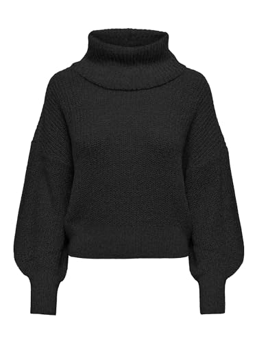 JDY Damen JDYmegan L/S Cowl Neck Knt Noos Pullover, Schwarz, L EU