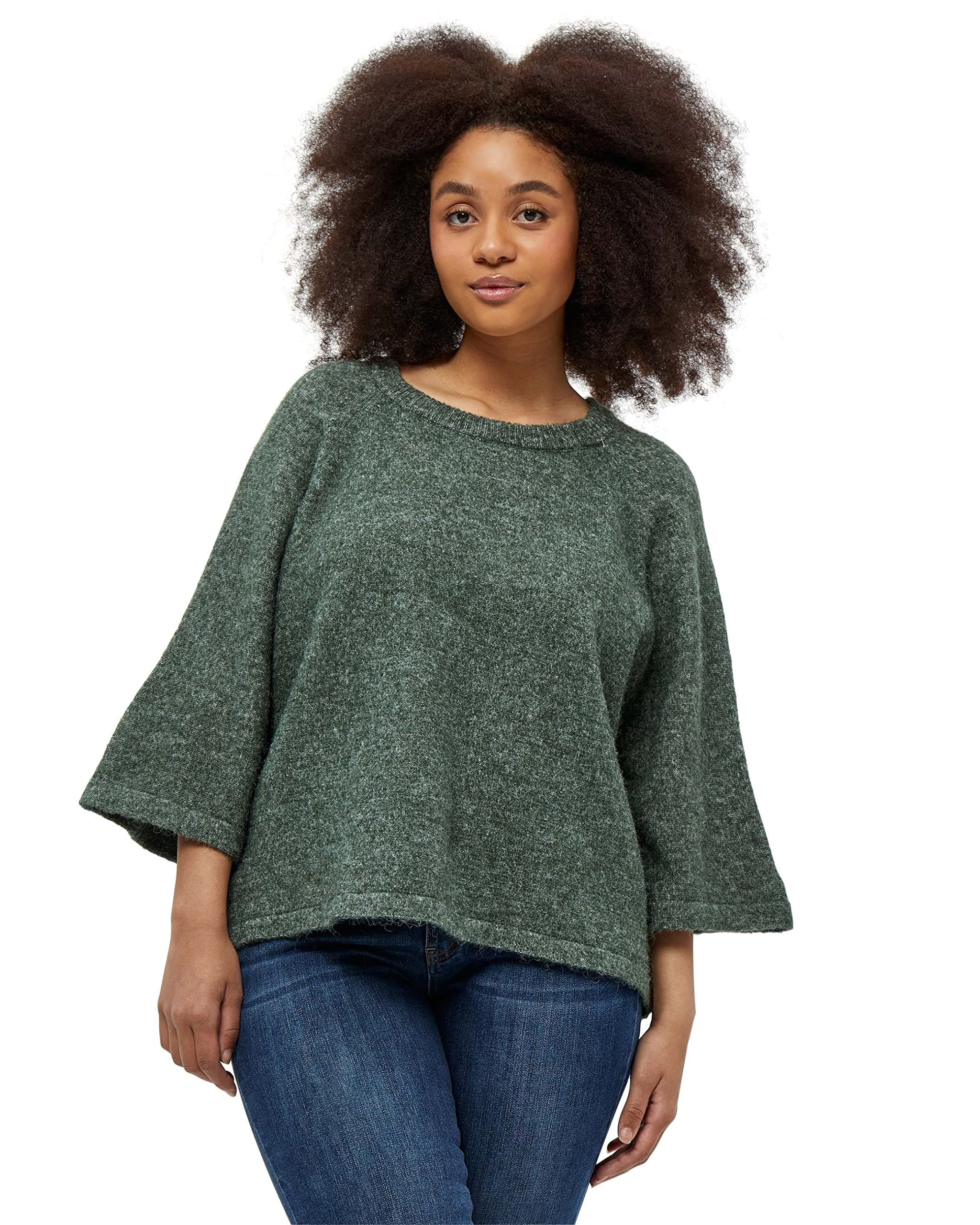 Peppercorn ,Women's ,Penelope 3/4 Sleeve Pullover, 3605M LAUREL WREATH GREEN MELANGE ,L