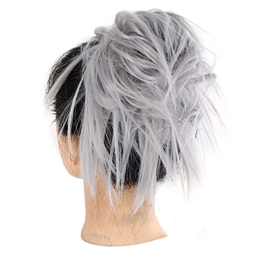 Bun Haarteile Dutt mit elastischem Band, synthetischer Chignon, sofortiges Haarteil, unordentliche Dutt-Haarteile, Haarverlängerung for Frauen, zerzauste Hochsteckfrisur, lockiges, gewelltes Scrunchie