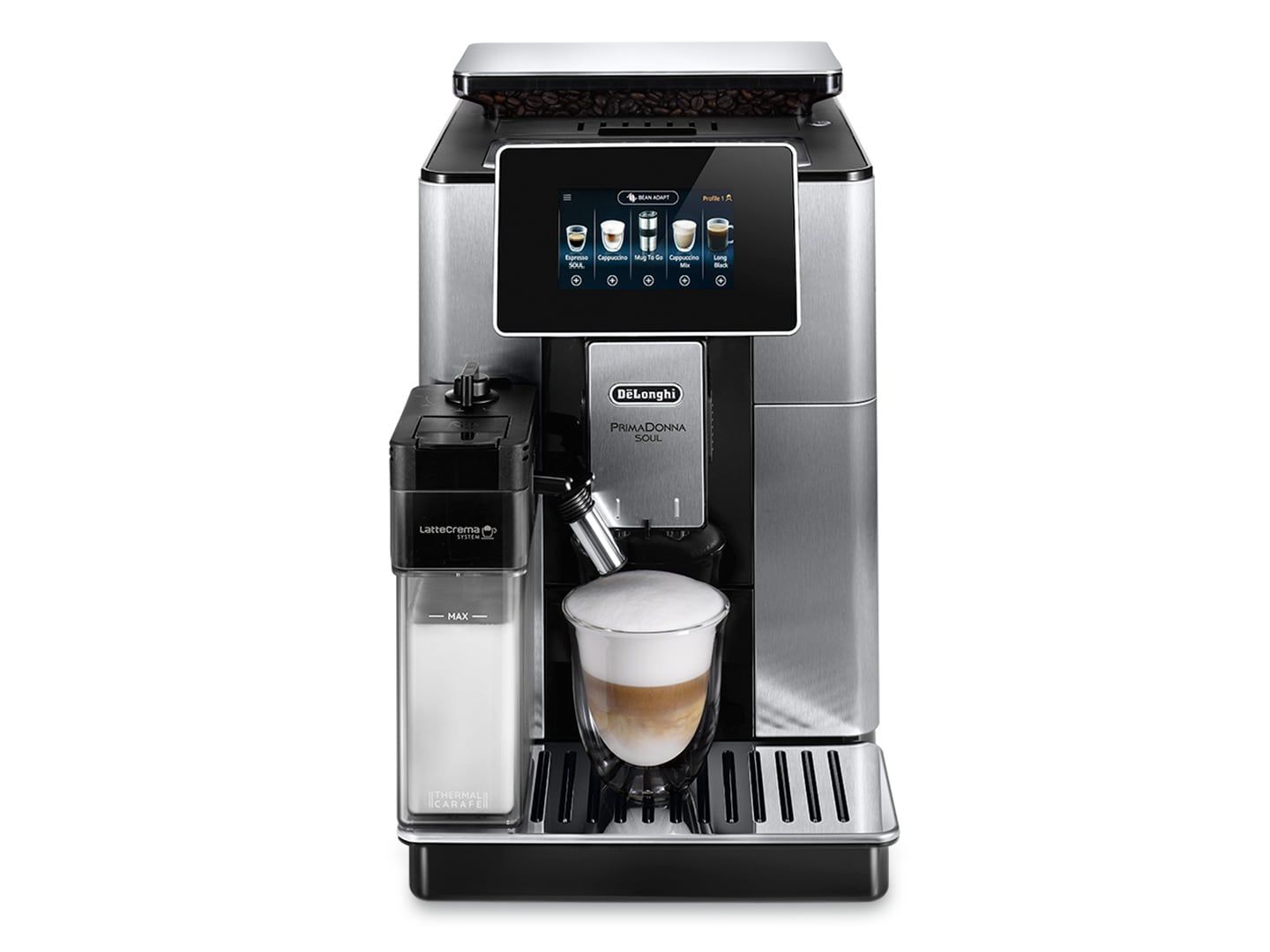 PrimaDonna ECAM610.74.MB Kaffeevollautomat 19 bar 2,2 l 500 g AutoClean (Schwarz, Edelstahl) (Schwarz, Edelstahl)