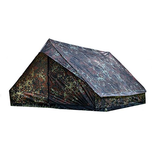 Mil-Tec - ZWEIMANNZELT MINI PACK STANDARD Flecktarn Festival Einsatz Zelt Outdoor Angelzelt