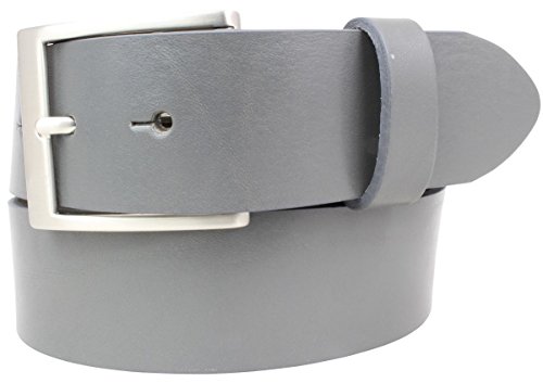 BELTINGER Hochwertiger Gürtel mit Edelstahl-Gürtelschnalle aus Vollrindleder 4 cm | Jeans-Gürtel für Damen Herren 40mm | Vollleder-Gürtel | Dunkelgrau 80cm