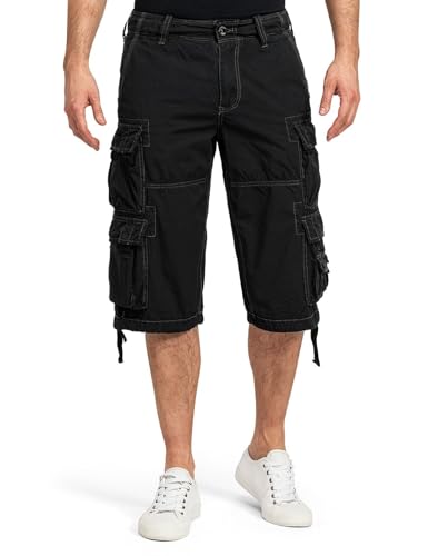 Jet Lag Herren Cargo Shorts FW-011, Farbe:Schwarz, Größe:W34