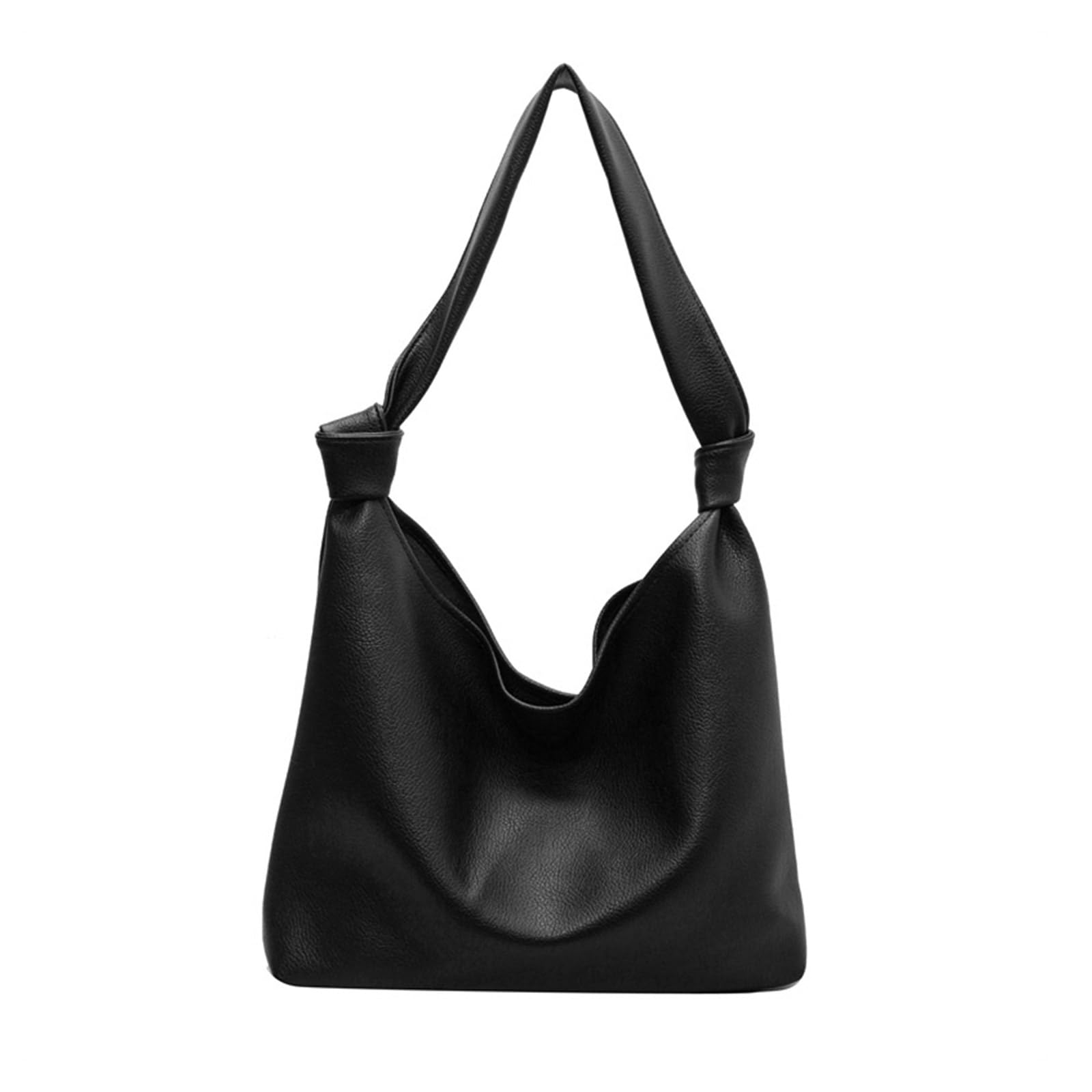 ohodhmnu Damen-Tragetasche, weiche Tasche mit verstellbarem Schultergurt, lässige Handtasche, stilvolle Tasche, einfarbig, für den täglichen Gebrauch für Mädchen, Schwarz , 11.6 inches