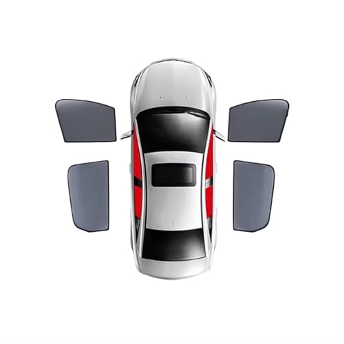 Sonnenschutz Für Seat Für Ateca 2016-2024 Magnetischer Auto-Sonnenschutz Die Rückseite des Babyfensters Frontscheibenrahmen Vorhang Sonnenschutzvisier Auto Sonnenschutz(4PCS Front Rear)