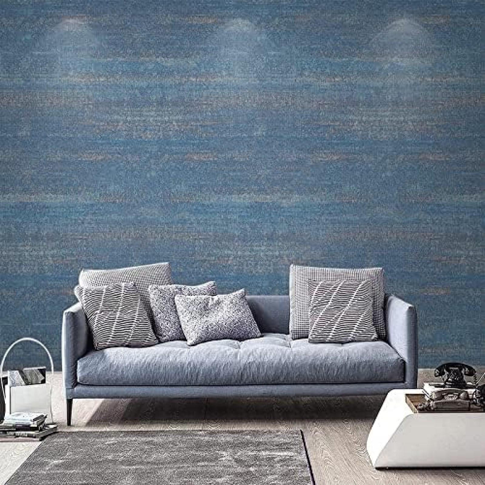 XLMING Farbe Blau 3D Tapete Wohnzimmer Sofa Schlafzimmer Esszimmer Home Dekoration Wand-430cm×300cm