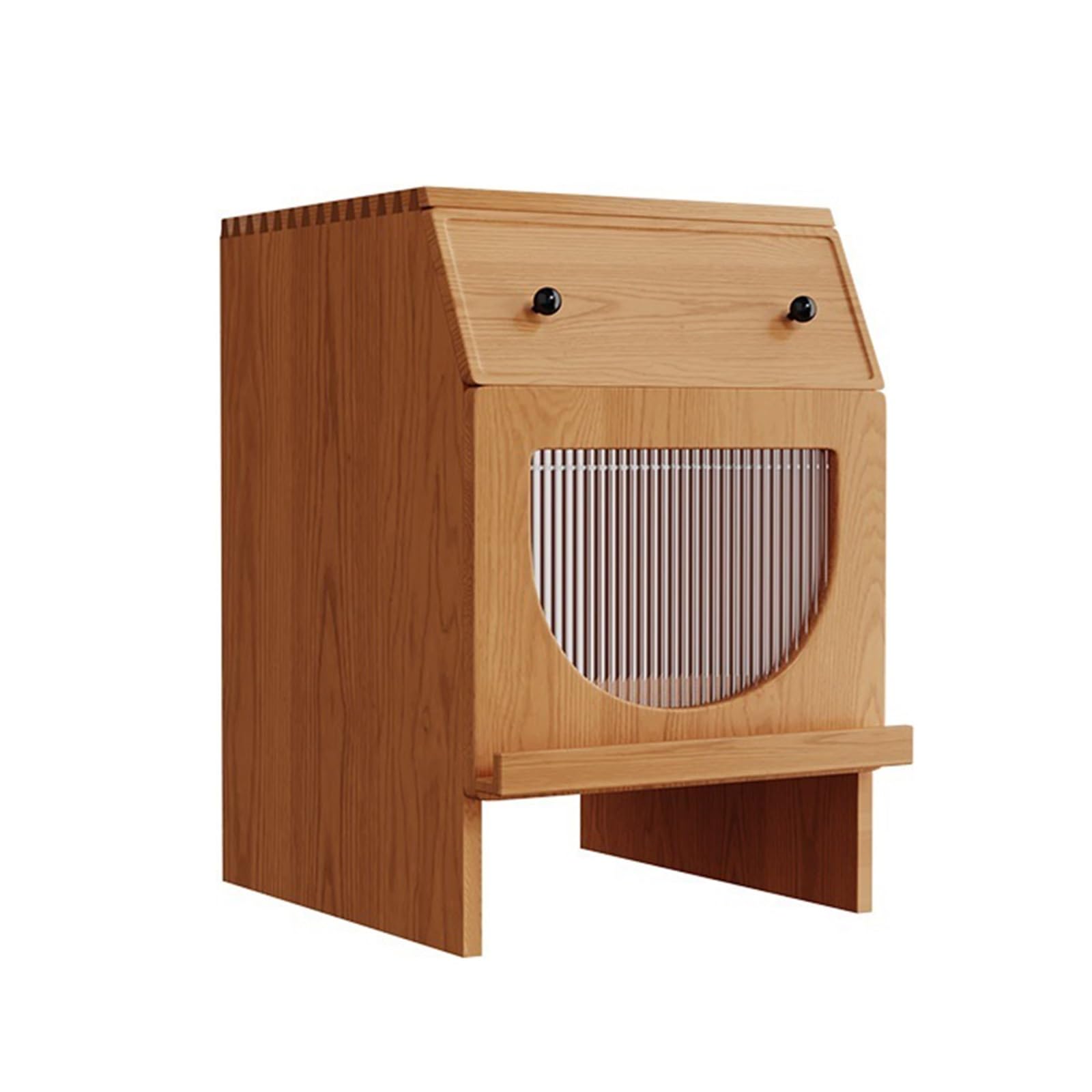 FUHAI-666 Kehrroboter-Organizer aus Massivholz, Kehrroboter-Schrank, Kehrroboter-Regal, Sideboard, Lagerschrank(Cherry,A-48x70x48cm)