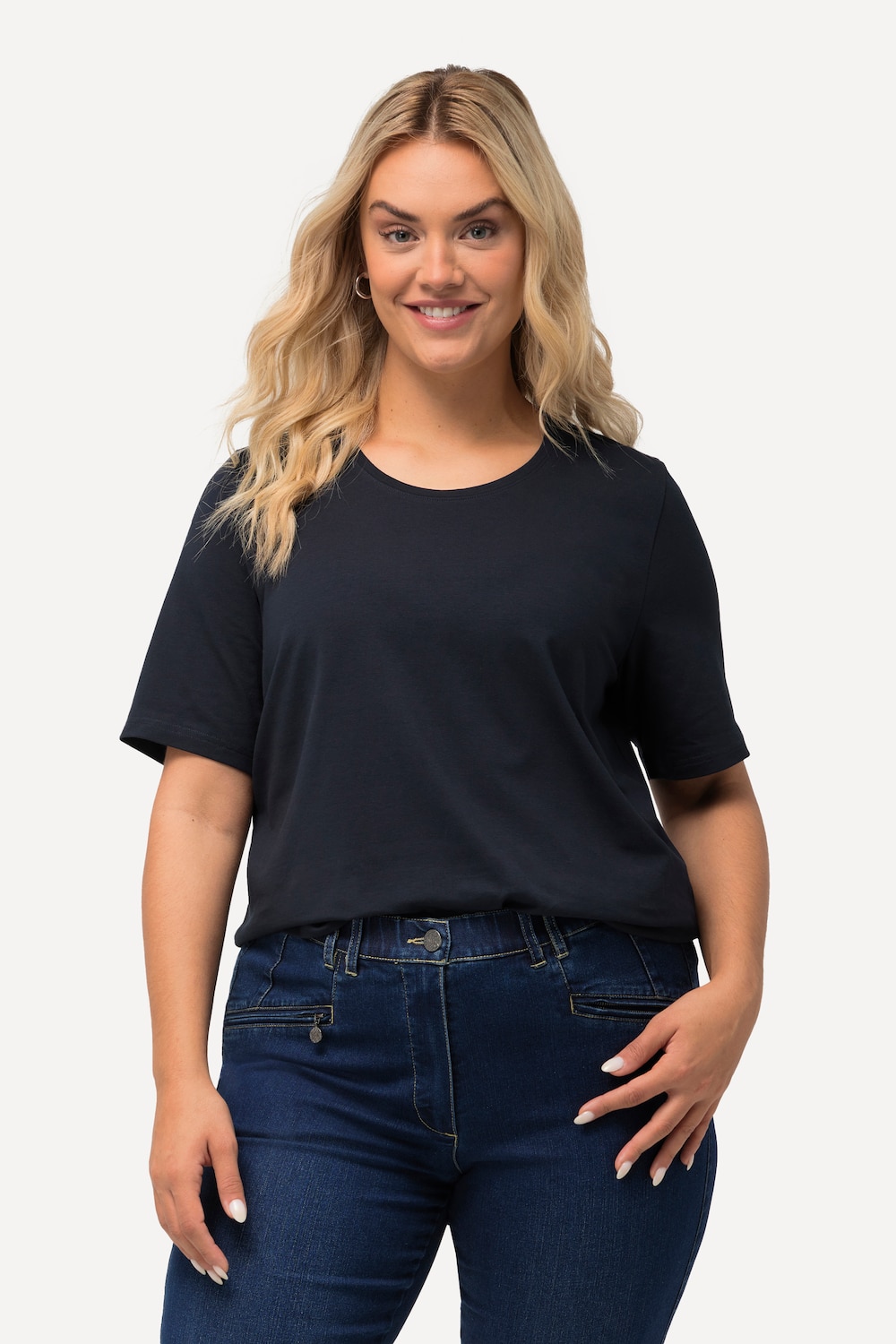 Große Größen T-Shirt, Damen, blau, Größe: 62/64, Baumwolle, Ulla Popken