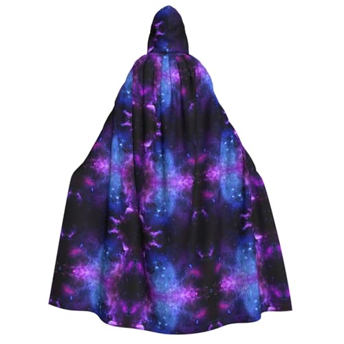 WURTON Universe Galaxy Star Space Print Unisex Kapuzenumhang Kostüm Damen Herren Vampir Halloween Cosplay Karneval Mottoparty