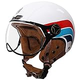 Halbhelm Motorrad Herren Damen, DOT/ECE Zugelassen-Motorrad Moped 3/4 Halbhelm, Moped ATV Helm für Roller Moped Baseball Cap Street, Atmungsaktiv Leicht,#13,L