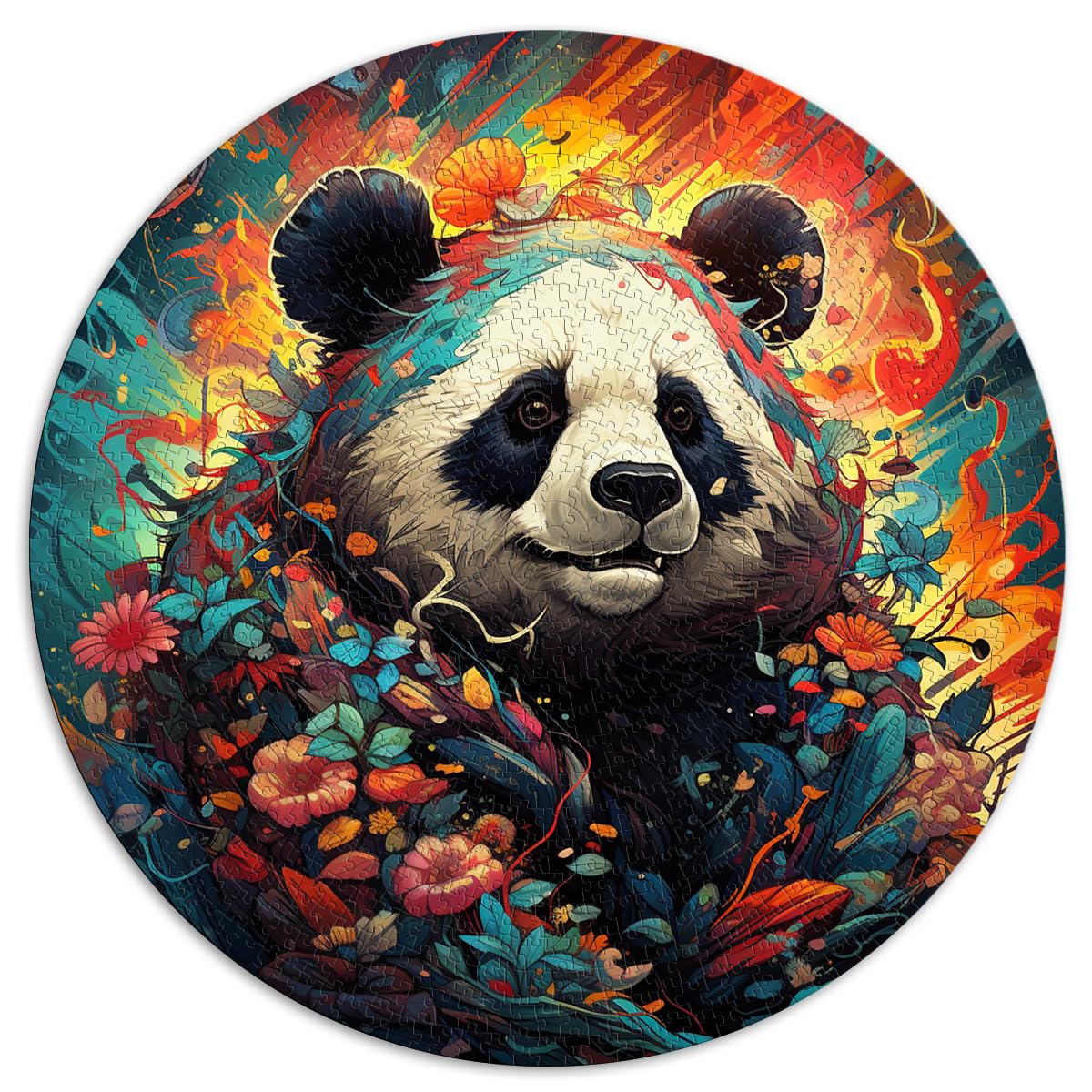 Puzzle | Puzzles Panda Flower 1000 Teile Puzzle 67,5x67,5 cm Pädagogisches Stressabbau-Spielzeug-Puzzle Anspruchsvoll zu vervollständigen, aber lustig und humorvoll