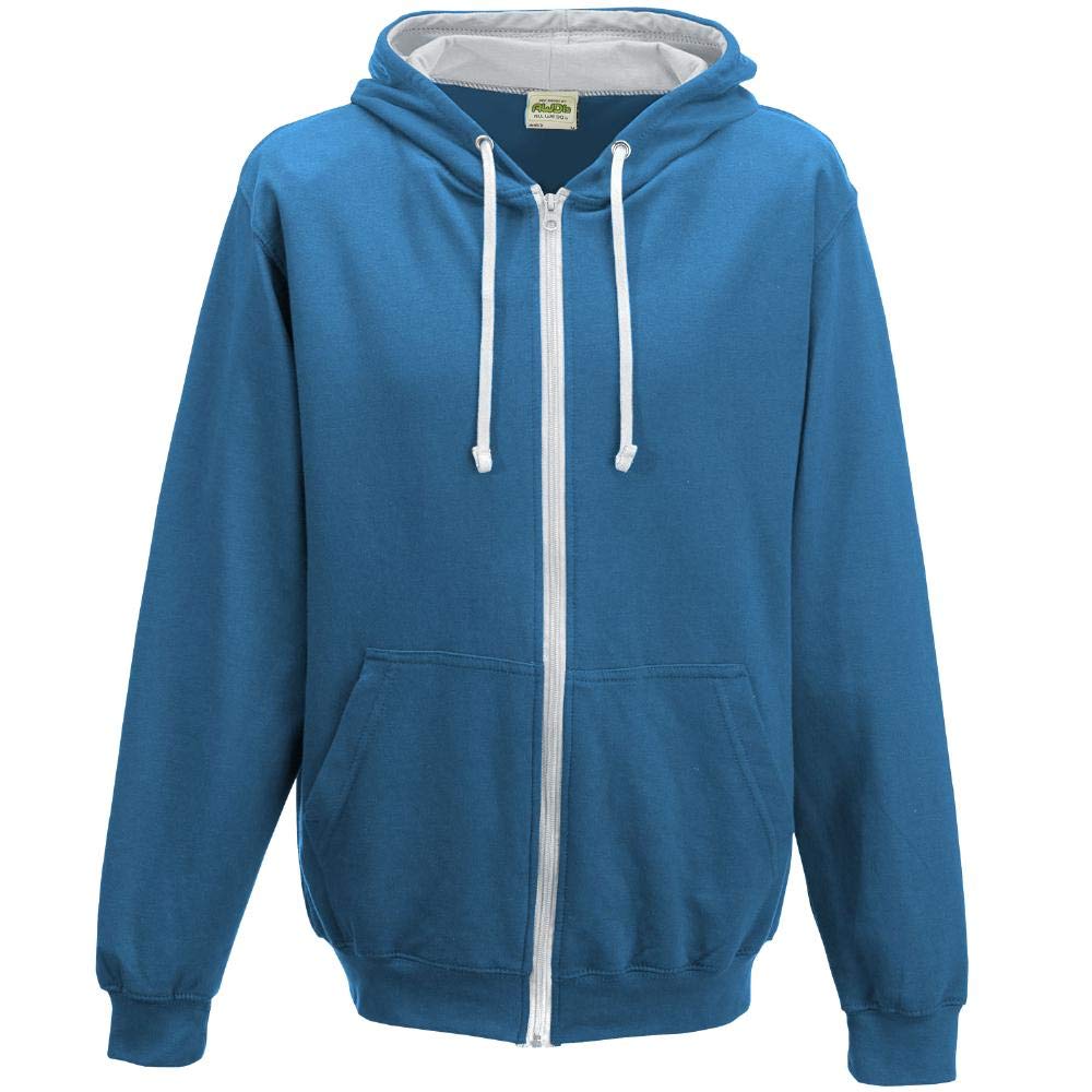 Just Hoods - Unisex Kapuzen-Sweatjacke/Sapphire Blue/Heather Grey, L