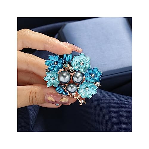 Brosche Damen Blumen blühende Brosche modisches Temperament Corsage Anzug Zubehör Pullover Pins Fashion Brosche (Color : 01)