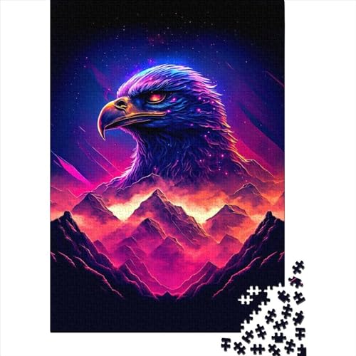 Kunstpuzzle für Erwachsene 1000 Teile Adler Holzpuzzle für Erwachsene Puzzlespielzeug Lustige Familienpuzzles für Erwachsene 29,53x19,69 Zoll