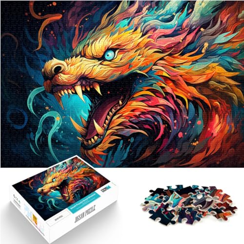 Puzzle-Geschenk, Bunter Dinosaurier, 1000 große Teile, Puzzle für Erwachsene, jedes Teil ist einzigartig – anspruchsvolles, unterhaltsames Familienspiel, 1000 Teile (50 x 75 cm)