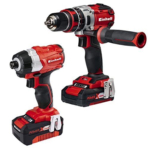 Einhell Maschinen/Werkzeug-Set (TE-CD 18 Li-i Brushless, TE-CI 18 Li Brushless inkl. Tasche, 2 Akkus (2,0 und 4,0 Ah) und Schnellladegerät)