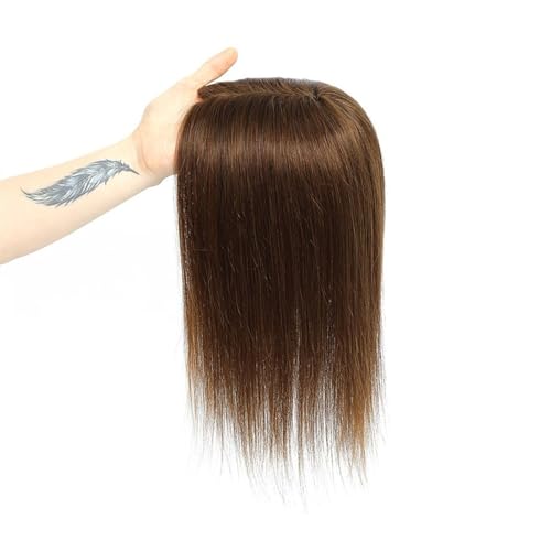 Haartopper für Frauen Haar-Topper for Frauen, Echthaar, Spitzen-Basis-Topper, 25,4–45,7 cm, brasilianisches Haar, glatte Haarteile, Clip-in-One-Piece-Haarverlängerungen for dünner werdendes Haar Haart