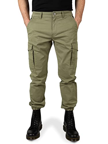 WOTEGA Odin Cargohose Herren - Stretch Cargo Hose - Arbeitshosen Männer Cargohosen, Grün (Deep Lichen Green 180312), W32/L32