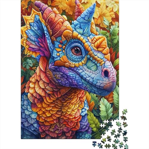 Dinosaurier-Holzpuzzle für Erwachsene und Jugendliche von Difficult Challenging Puzzles, 1000 Teile, entspannendes intellektuelles Lernspielzeug 29,53x19,69 Zoll