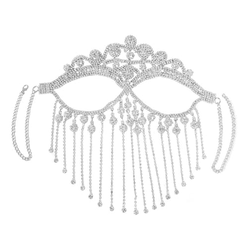 Sexy Gesichtsschleier, Kopfbedeckung, Maskerade, Tanz, für Frauen, Nachtclub, Gesichtszubehör, Quasten, Kette, Party-Schmuck