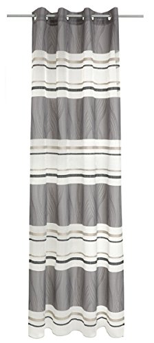 Deko Trends Ösenschal, Stoff, wollweiß-Taupe-grau-anthrazit, 245x137x245 cm