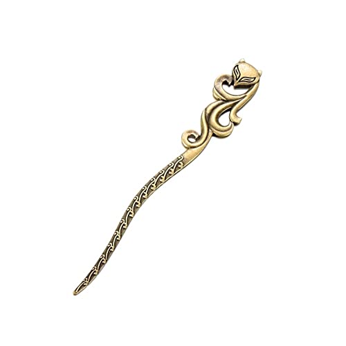 Haargabel, Haarstäbe, Haarspangen for Frauen, Haarstäbe/Haarspangen/Druckknopfclip/Haarspangen, 1 Stück bronzefarbene Haarspange, metallischer Metall-Haarstab, gebogene Styling-Werkzeuge, Haargabel, g