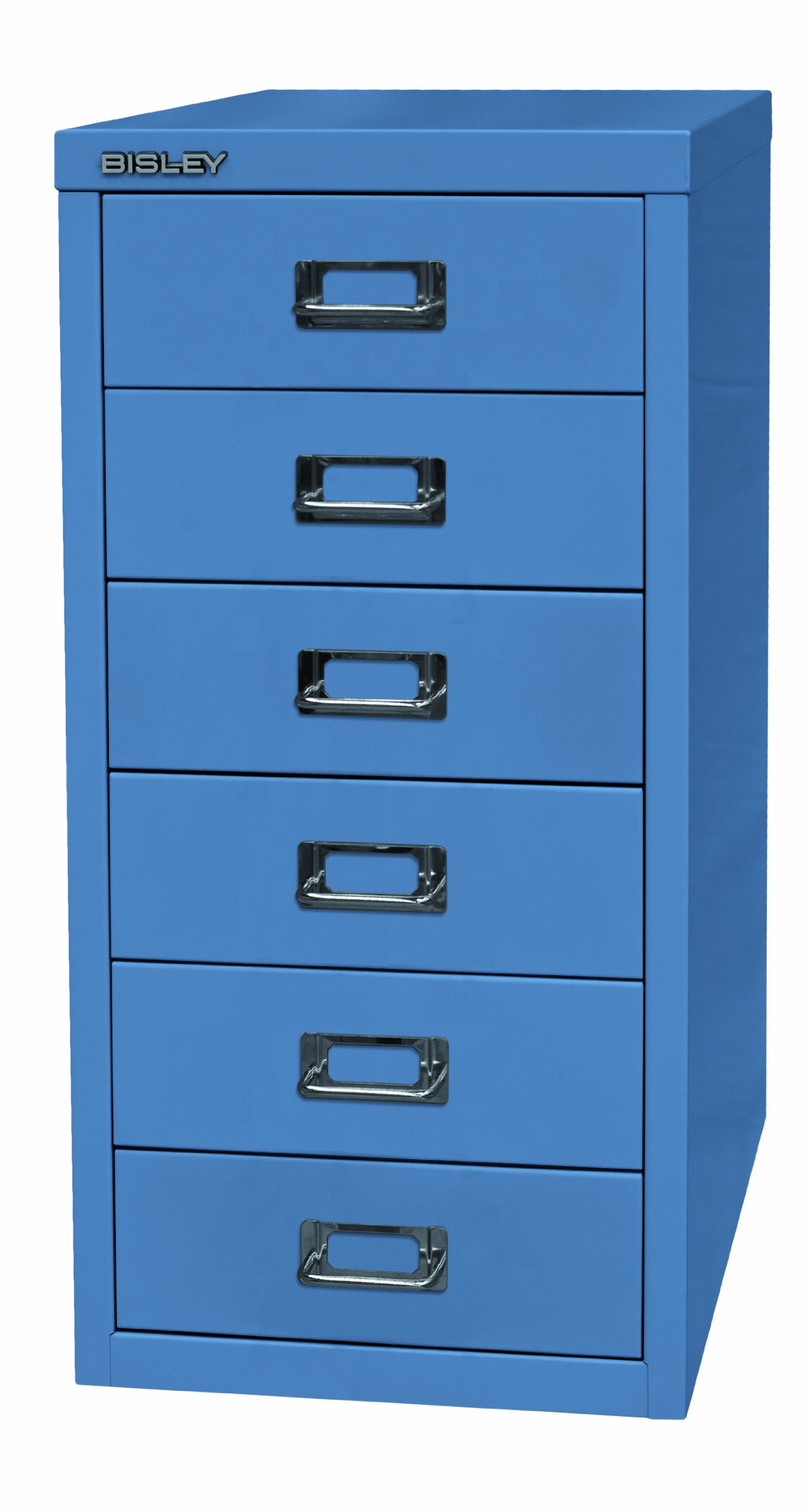 BISLEY MultiDrawer, 29er Serie, DIN A4, 6 Schubladen, Metall, 605 Blau, 38 x 27.9 x 59 cm