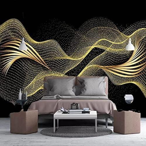 XLMING Kreatives Licht Luxus Gold Line 3D Tapete Wohnzimmer Sofa Schlafzimmer Esszimmer Home Dekoration Wand-430cm×300cm