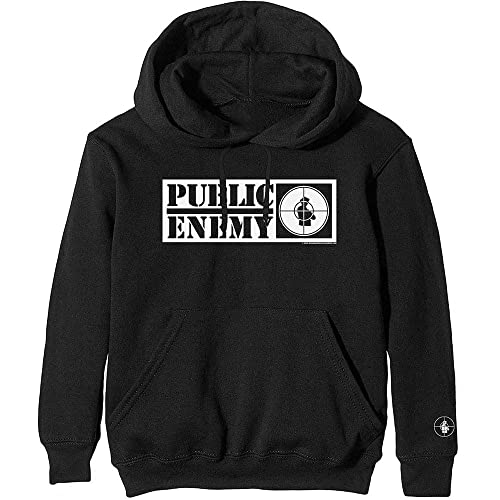 Public Enemy Kapuzenpullover Crosshairs Logo Nue offiziell Unisex Schwarz XL