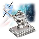 King Arthurs Excalibur Miniatur Schwert – Brieföffner Schwert aus Stahl mit Stiftehalter Ritter aus Harz, Miniatur Schwert, Büro Schreibtisch Zubehör, Schwert, Geschenk für Sammler, exklusives Set