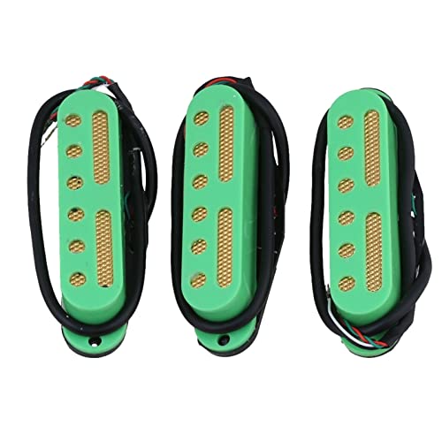 ZENGXUE 3 Stücke Gelb 48/50 / 52mm Single Coil Pickup An Humbucker E-Gitarre Humbucker Tonabnehmer Set (Color : Green)